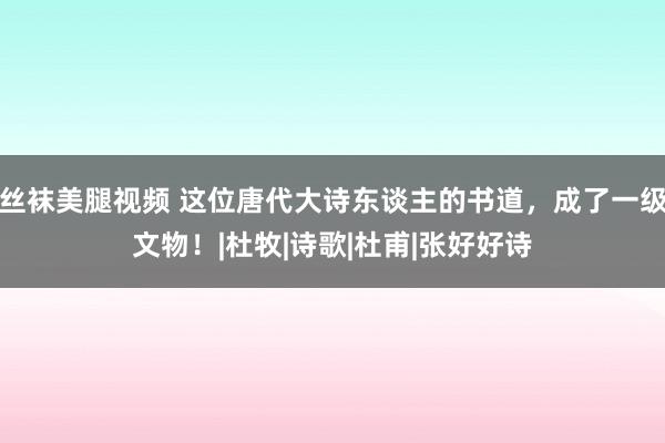 丝袜美腿视频 这位唐代大诗东谈主的书道,成了一级文物!|杜牧|诗歌|杜甫|张好好诗