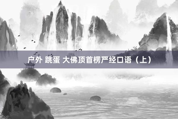 户外 跳蛋 大佛顶首楞严经口语（上）