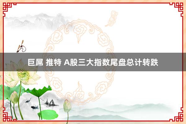 巨屌 推特 A股三大指数尾盘总计转跌