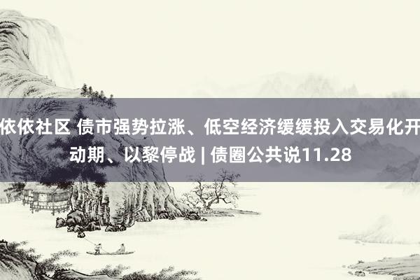 依依社区 债市强势拉涨、低空经济缓缓投入交易化开动期、以黎停战 | 债圈公共说11.28